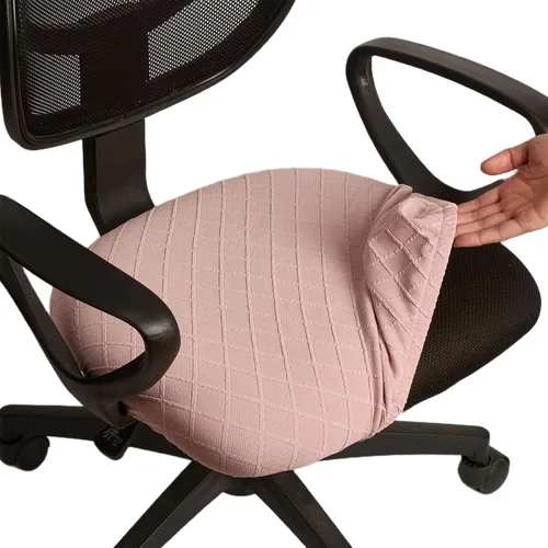 Vista 21 de Melaluxe - Funda elástica de jacquard para silla de oficina, funda extraíble y lavable para silla de escritorio, cubierta giratoria para asiento