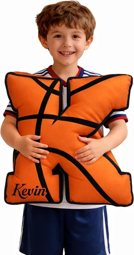Vista 8 de Almohada personalizada de letras de baloncesto con nombre impreso, almohada de baloncesto con monograma personalizado, cojín deportivo, regalos