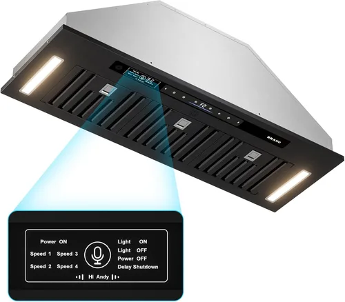 Vista 11 de BRANO Inserto de campana extractora de 30 pulgadas, 900 CFM con control de voz/gestos/táctil, ventilación de campana de cocina integrada