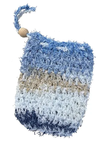 Vista 7 de Bolsa ahorradora de jabón – Bolsa de algodón exfoliante de ganchillo a mano – Bolsa de jabón exfoliante para hacer espuma y secar las barras