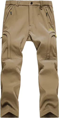 Vista 4 de MAGCOMSEN Men's Winter Pants 5 Zip Pockets Snow Ski Pants Fleece Lined Water Resistant Hiking Pants