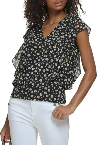 Vista 2 de Karl Lagerfeld Paris Blusa floral estampada para mujer