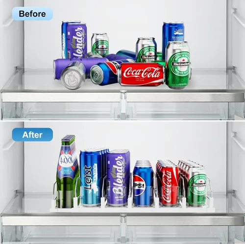 Vista 7 de Dayacoco Organizador de bebidas, dispensador de bebidas de refrescos para refrigerador, organizador de bebidas para nevera, 12 onzas, 16 onzas, 20