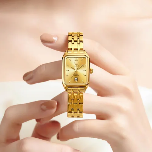 Vista 3 de OLEVS Square Watches for Women Dress Analog Small Female Watch Stainless Steel Waterproof Luminous Two Tone Fashion Set Watch for Lady