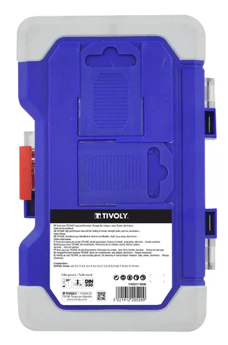 Vista 2 de TIVOLY - Coffret Forets Métaux Haute Performance - Pour Perçage Métaux, Cuivre, Aluminio, Fuente, INOX - 18 Forets HSS Ø1/12.5" à 3/8