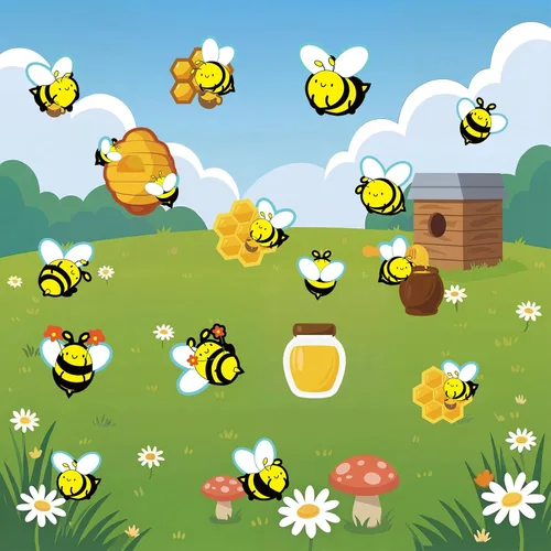 Vista 7 de 500 calcomanías impermeables de abeja para niños, 25 hojas, 20 estilos, calcomanías autoadhesivas de abeja de miel para manualidades, aula, escuela