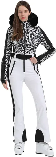 Vista 89 de GSOU SNOW Traje de esquí para mujer, traje de nieve de una pieza, para snowboard, delgado, aislante, impermeable, resistente al viento