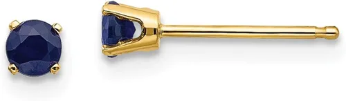 Vista 8 de Aretes de oro amarillo de 14 quilates de 0.118in de septiembrezafiro con piedra natal de septiembre, joyería fina para mujer, regalos para ella