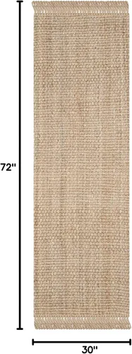 Vista 2 de Alfombra de área de yute natural tejido a mano Safavieh NF467A, de la colección de fibra natural (5 ft x 8 ft), Yute, Natural