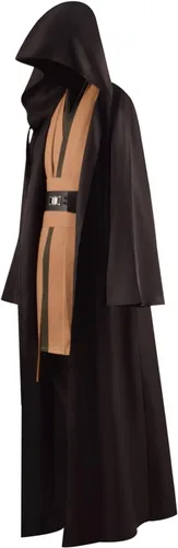 Vista 3 de Disfraz de túnica de Halloween para hombre, disfraz de túnica con capucha, uniforme de caballero, cosplay, conjunto completo