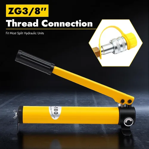 Vista 3 de Bomba de mano hidráulica 10T 10000Psi Tipo Separado Kit de bomba hidráulica manual de Ram con mango antideslizante Bolas de acero y anillo