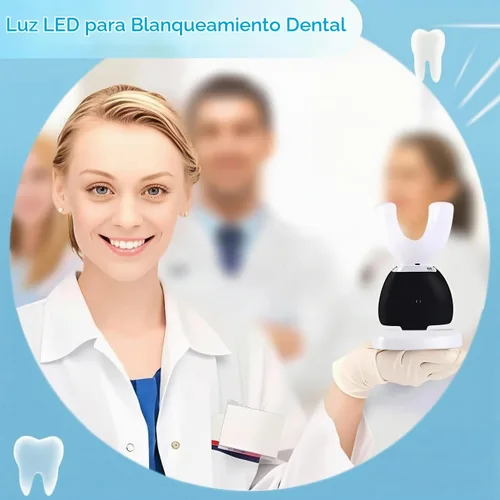 Vista 2 de Cepillo de dientes auto ultrasónico en forma de U automático 360 con luz azul que blanquea para los adultos