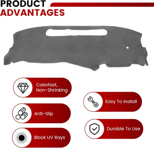 Vista 2 de Hex Autoparts Tapete de repuesto para cubierta de salpicadero para Chevy S10 Pick Up 1998-2004 (gris)