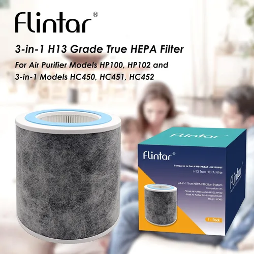 Vista 6 de HP102 - Filtro de repuesto HEPA verdadero, fabricado en TAIWÁN, compatible con purificador de aire Shark HP100, HP102, HC450, HC451, HC452, HC455