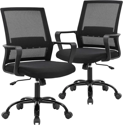 Vista 9 de BestOffice Silla giratoria para computadora, soporte lumbar ejecutivo, silla de malla, taburete ajustable para mujeres y hombres (negro)