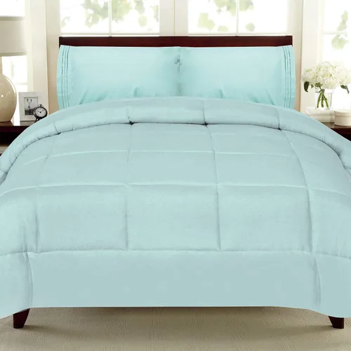 Vista 2 de Sweet Home Collection 29-F-MNT edredón cepillado de microfibra de lujo, Azul claro, Completo