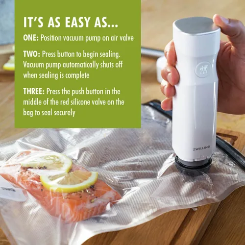 Vista 10 de Zwilling Fresh & Save. Juego de bolsas selladoras al vacío para alimentos.
