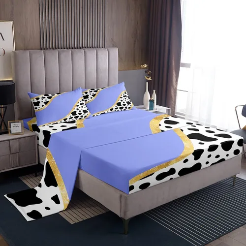 Vista 8 de Manfei Juego de sábanas de cactus tamaño individual, juego de ropa de cama de cactus con estampado de vaca para niños, niñas, adolescentes Tyts4421