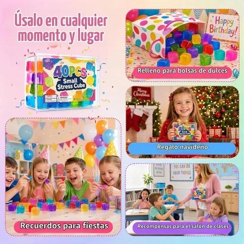 Vista 7 de Paquete de 40 mini cubos de estrés para niños: 1.18 pulgadas, juguetes