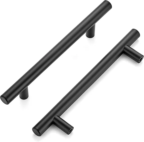 Vista 11 de Ravinte - Paquete de 1 unidad de tiradores de armario de cocina de 18.7 cm de acero inoxidable color negro mate, manijas para cajones y armarios