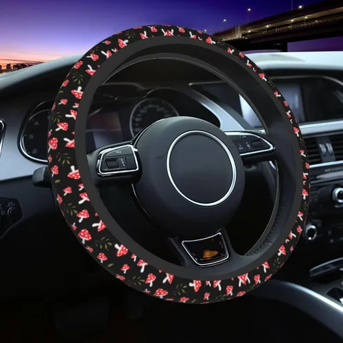 Vista 33 de Funda para Volante de Azulejos Mexicanos Coloridos Accesorios de Automóvil Lindos para Mujeres Niñas Femenino Universal 15 Pulgadas Neopreno