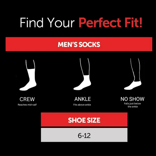 Vista 5 de Hanes Men's Hanes Men's Socks, Ultimate Originals Crew, Ankle and No Show Socks