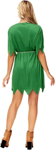 Vista 7 de AOBUTE Disfraz de Halloween de Peter Pan para mujer, disfraz brillante de Campana Tinker, disfraz para adultos y familia Cosplay
