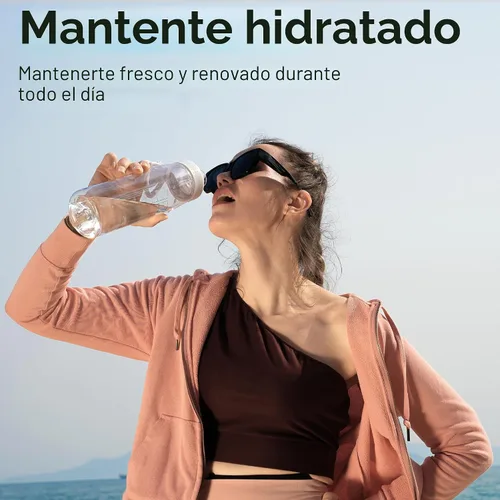 Vista 6 de Botella de agua de 32 oz, botella de agua transparente con tapa con pico y asa de transporte, reutilizable, Tritan, libre de BPA, botella de agua