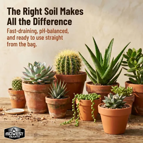Vista 2 de Mezcla de tierra natural para macetas de cactus y suculentas (hecha en Estados Unidos) (4 cuartos secos)