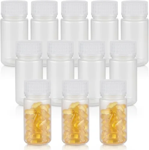Vista 12 de Tatuo 6 piezas 30 ml 1 oz botellas de reactivo de polipropileno de plástico con tapas de rosca, envases de muestra transparentes de PP con tapa