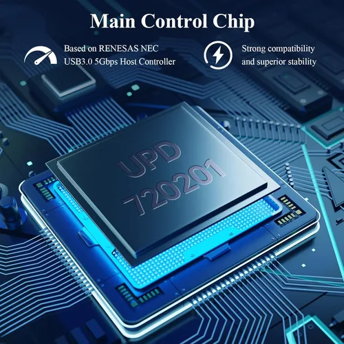 Vista 4 de Tarjeta de expansión PCIe de 1 x a 2 puertos y 19 pines, USB 3.2 Gen 1 5 Gbps SuperSpeed PCI Express adaptador USB, compatible con Windows