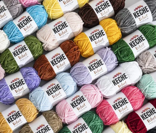 Vista 3 de Keche Hilo para ganchillo, hilo de terciopelo, chenilla suave, manta de bebé voluminosa amigurumi Yarn 3.53 oz (132 yardas) - Arona