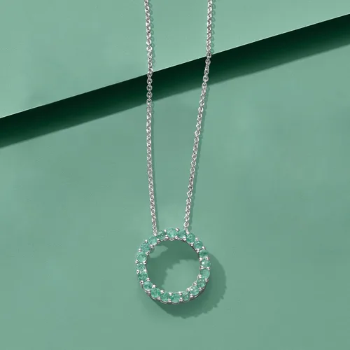 Vista 2 de Ross-Simons Gemstone Circle of Eternity Necklace in Sterling Silver