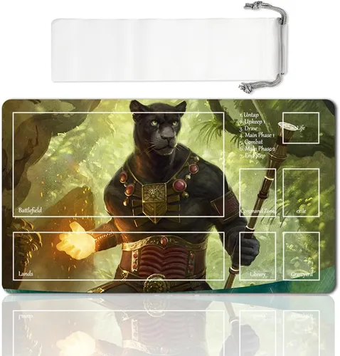 Vista 28 de Juego de mesa MTG Playmat Games Tamaño 60X35 cm CCG Compatible para TCG RPG CCG Play Mats (Ajani Steadfast-Zone)