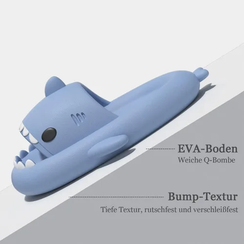Vista 4 de XPKWS Sandalias de tiburón para mujeres y hombres, unisex, pantuflas de nube para adultos, sandalias de playa con suela gruesa
