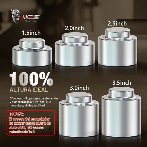 Vista 5 de Kit de Nivelación MZS 3.81 cm de Elevación para la Parte Trasera con Espaciadores de Resorte Compatible con Ram 1500 2009-2026/Tahoe