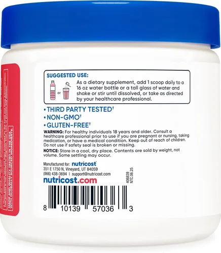 Vista 4 de Nutricost Energy Complex Polvo (Strawberry Kiwi) 10.58 oz, 60 porciones