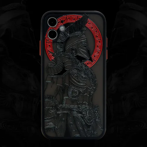Vista 7 de Cool Gladiator - Funda para teléfono con relieve 3D, compatible con iPhone 7/8/SE, transparente esmerilado y moderno