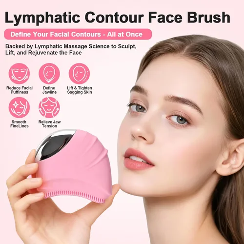 Vista 2 de Cepillo facial eléctrico para drenaje linfático, masajeador vibratorio