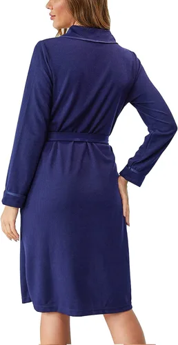Vista 2 de Izzy + Toby Bata de algodón ligero para mujer, ropa de dormir suave, bata de baño para mujer, kimono, ropa de casa, S-XXL