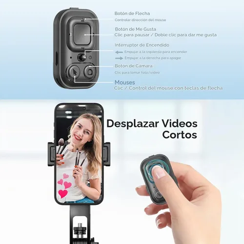Vista 5 de Andoer Trípode de seguimiento automático de cara de 64 pulgadas con soporte, trípode de seguimiento de rotación de 360° con control remoto y control