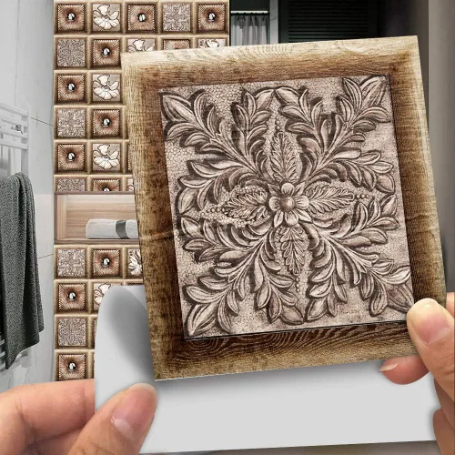 Vista 5 de 20 calcomanías de azulejos para baño, cocina, bricolaje, a prueba de aceite, impermeables, de PVC, retro, autoadhesivas, decoración estilo marroquí