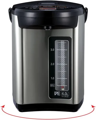 Vista 2 de Zojirushi Hervidor y calentador de agua de 4.0 litros (negro acero inoxidable) Aislamiento híbrido VE, modo de temperatura rápida, pantalla LCD