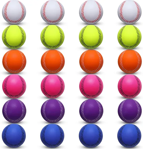 Vista 7 de Leyndo 24 pelotas de béisbol de espuma suave para batear, práctica, entrenamiento, pelotas de béisbol de espuma para jugadores, juego de bolas