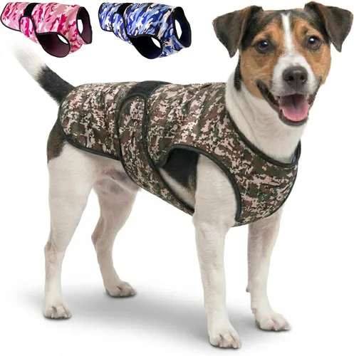 Vista 21 de Chaleco refrescante para perro, chaqueta de refrigeración de microfibra de 2 capas, azul, talla XS Longer cooling duration, balanced comfort, UV