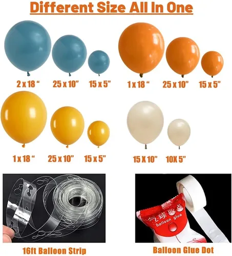 Vista 10 de Here Comes the Son - Kit de guirnalda de arco de globos de 149 piezas para decoración retro de sol, baby shower, primer viaje alrededor del sol Azul