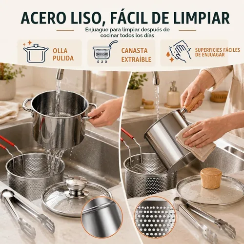 Vista 6 de Juego de ollas para freidora de acero inoxidable 304 (#A) 2026 #UN