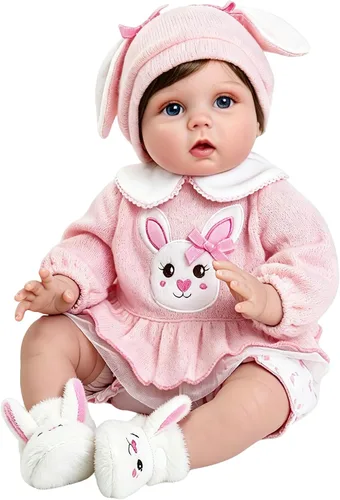Vista 11 de Aori Muñeca Reborn Baby Boy – 22 pulgadas realista recién nacido – Muñecas de bebé con peso hechas a mano con cuerpo de tela suave para niños de más