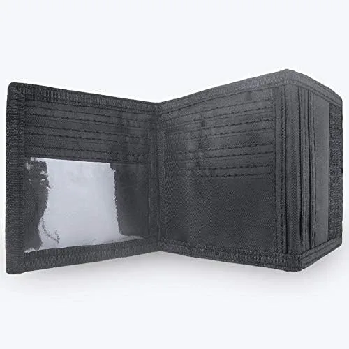 Vista 6 de POONGNEE Carteras de lona de Among Us de dibujos animados de tres pliegues con ranuras para tarjetas y ventana de identificación para niños y niñas