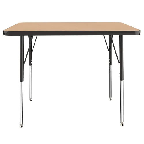 Vista 52 de FDP - Mesa rectangular para actividades escolares y de oficina (24 x 36 pulgadas), patas estándar con deslizadores giratorios, altura ajustable